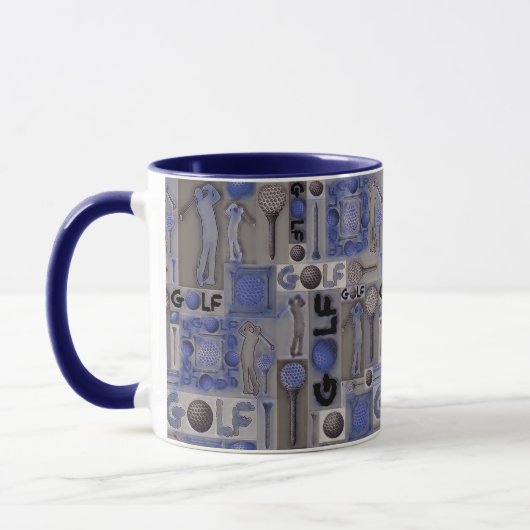 Golf Patchwork Mug en bleu (Gauche)