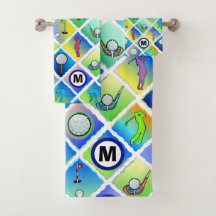 Golf Pattern Blue Initiaal