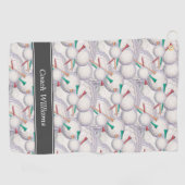 Golf Pattern Personalized Golfhanddoek (Horizontaal)