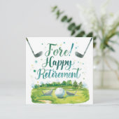 Golf Pensioen met bal op groen Kaart (Staand voorkant)