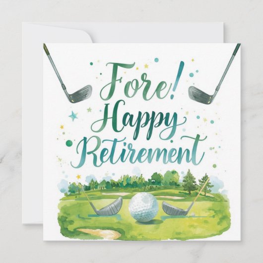 Golf Pensioen met bal op groen Kaart (Voorkant)