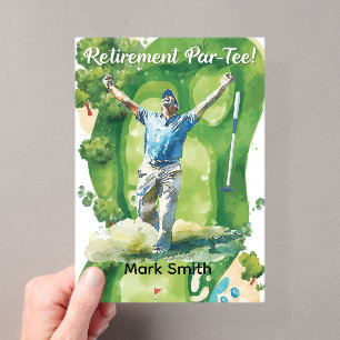 GOLF PENSIOEN Pensioen, Ontspannen & ParTee voor g Acryl Uitnodigingen