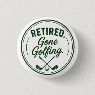 Golf Pensioen thema voor golfer Ronde Button 3,2 Cm
