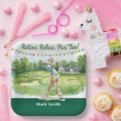 Golf pensioen voor golfer papieren bordje (Feest)