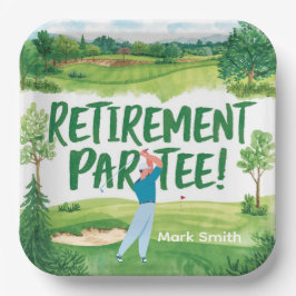 Golf pensioen voor golfer papieren bordje