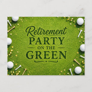 GOLF PENSIOENPARTY op het grasveld Briefkaart