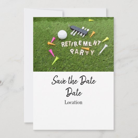 Golf-pensionering, behalve de datum met kleurrijke kaart (Voorkant)