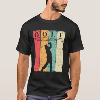 Golf Periodiek Systeem Elementen Golfer Sport Spel T-shirt