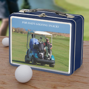 Golf Photo Caddy Snacks Golfer's Metal Lunch Box