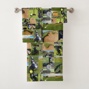 Golf Photo Collage Bad Handdoek