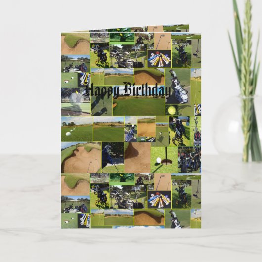 Golf Photo Collage, Funny Birthday Kaart (Voorkant)