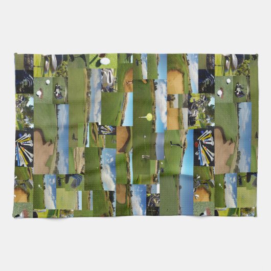 Golf Photo Collage, Serviette de thé (Horizontal)