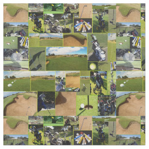 Golf Photo Collage Stof