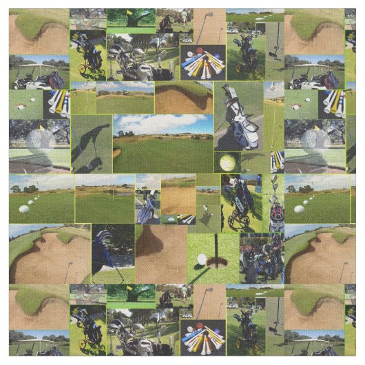 Golf Photo Collage Stof (Close Up)