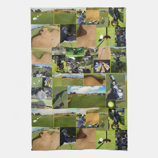Golf Photo Collage Theedoek (Verticaal)
