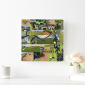 Golf Photo Collage Vierkante Klok (Huis)