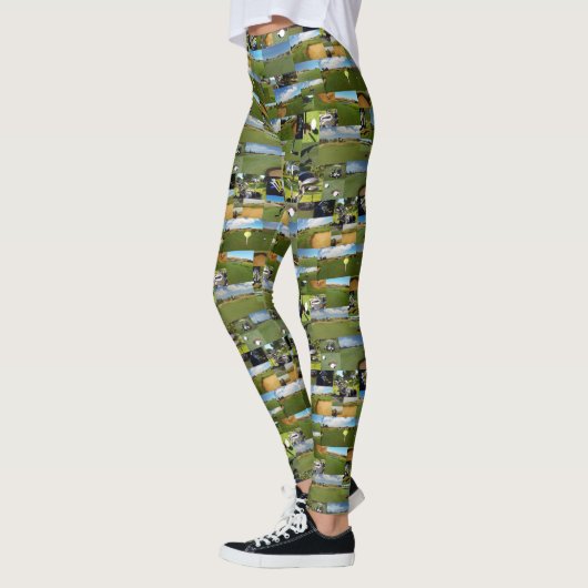 Golf, Photo Collarge, Dames Leggings (Gauche)