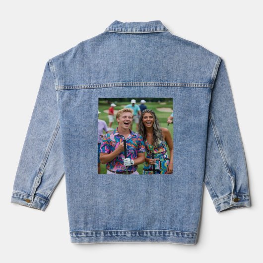 Golf Photo Customize Personalize Denim Jacket (Achterkant)