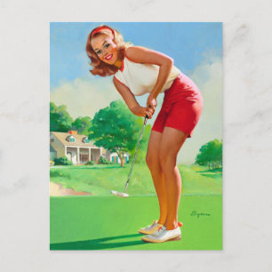 Golf Pin Up Briefkaart