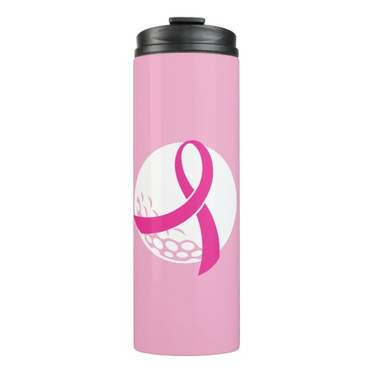 Golf Pink Ribbon Breast Cancer Awareness Thermosbeker (Voorkant)