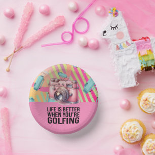 Golf Pink Thema voor Woman Golfer Party Papieren Kommen