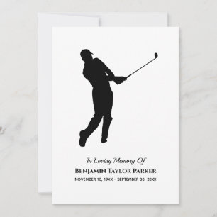 Golf Player Bereavement Sympathie Bedankkaart