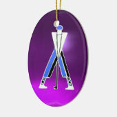 GOLF PLAYER, BLUE GOLFER PAARSE AMETHYST MONOGRAM KERAMISCH ORNAMENT (Links)