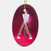 GOLF PLAYER, GOLFER RED PINK RUBY MONOGRAM KERAMISCH ORNAMENT (Links)
