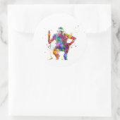 Golf player in watercolor ronde sticker (Tas)