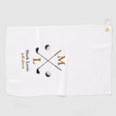 Golf Player Monogram logo serviette de golf (Horizontal)