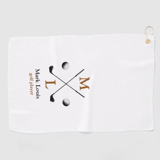 Golf Player Monogram logo serviette de golf (Horizontal)