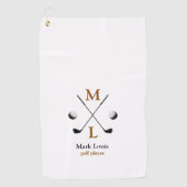Golf Player Monogram logo serviette de golf (Devant)