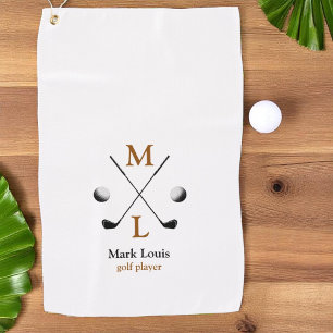 Golf Player Monogram logo serviette de golf