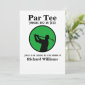 Golf Player Swinging into My Fifties 50th Birthday Kaart (Staand voorkant)