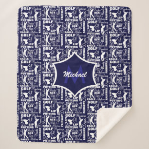 Golf Player Theme Cool Monogrammed Sherpa Deken