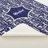 Golf Player Theme Cool Monogrammed Sherpa Deken (3/4)