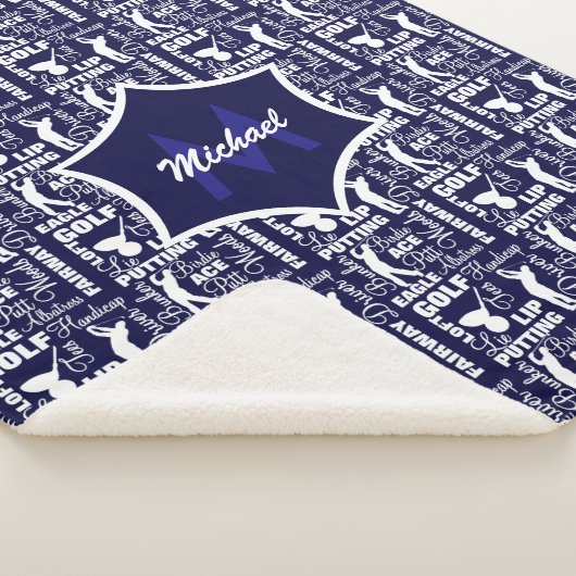 Golf Player Theme Cool Monogrammed Sherpa Deken (3/4)