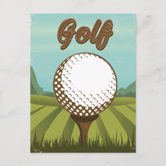 Golf  poster briefkaart (Voorkant)