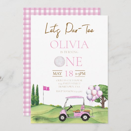 Golf premier anniversaire par tee invitation (Devant / Derrière)