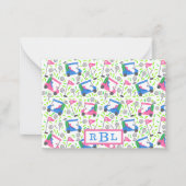 Golf Preppy drie letter monogram Notitiekaartje (Voorkant)