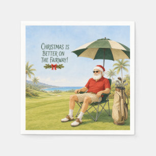 Golf Prettig kerstfeest met de kerstman Servet
