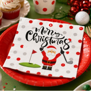Golf Prettig kerstfeest met Kerstman Servet