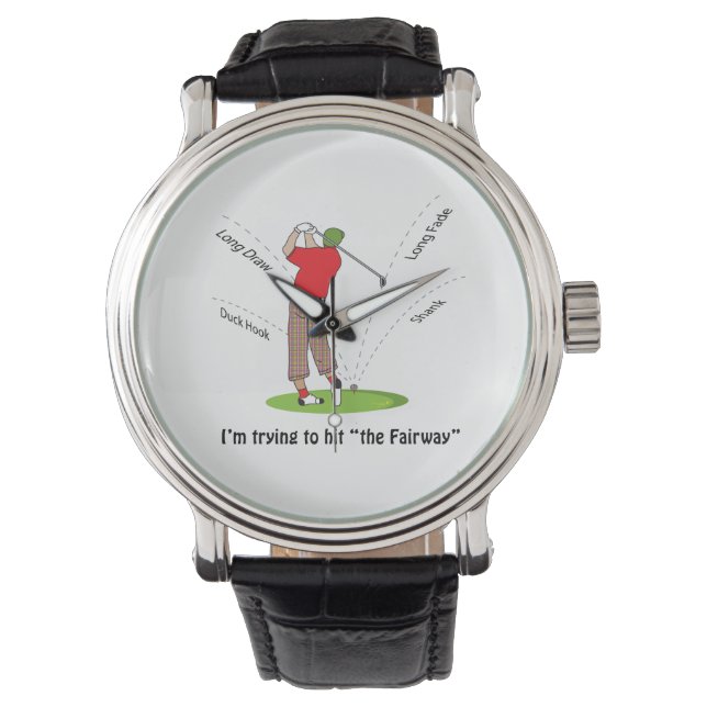 Golf Proberen om de Fairway te raken Horloge (Voorkant)