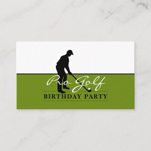Golf Professional, Birthday Party Ticket Informatiekaartje (Voorkant)