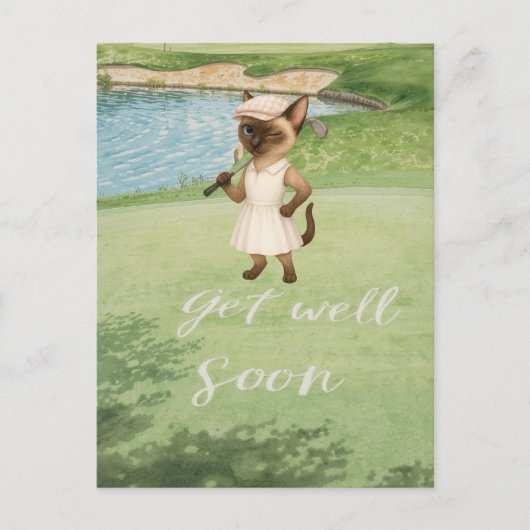 Golf Profiteer snel van golfer golfing op groen Briefkaart (Voorkant)