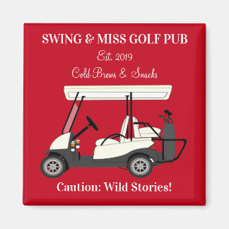 Golf Pub Golf Cart Beer & Snacks Wilde Verhalen Magneet