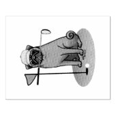 Golf Pug Golf (zwart) Cute Dog Funny Rubberstempel (Afrduk)