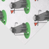 Golf Pug Golf (zwart) Cute Dog Funny Tissuepapier (Detail)