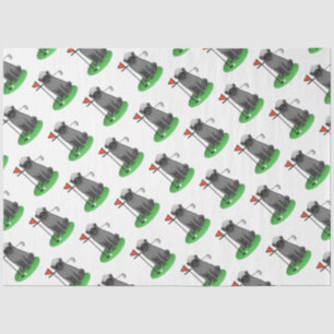 Golf Pug Golf (zwart) Cute Dog Funny Tissuepapier