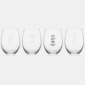 Golf Pun Glass Set Wijnglas Zonder Voet (Achterkant)